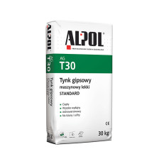 Tynk gipsowy maszynowy AGT30, 30 kg lekk i STANDARD (35 szt na palecie)