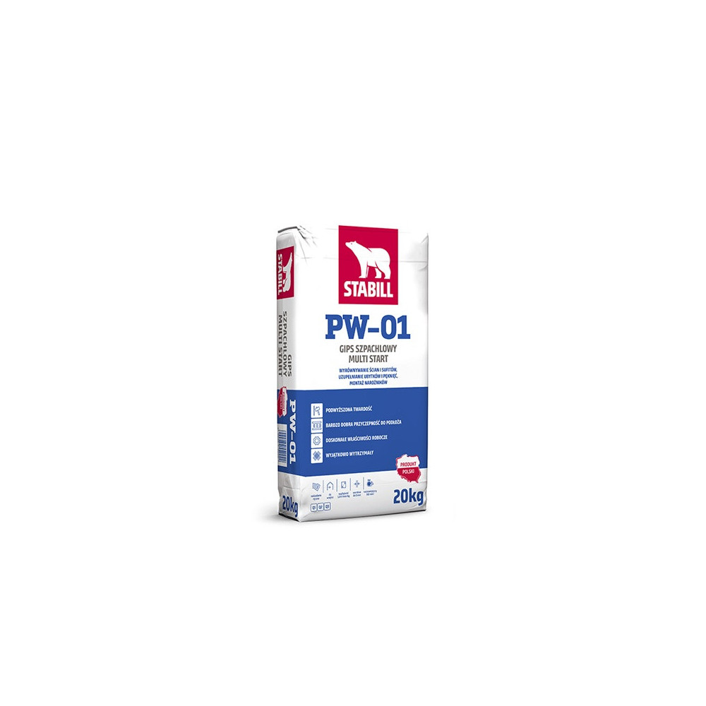 Gips szpachlowy STABILL PW-01 MULTI START, 20 kg Gips szpachlowy STABILL PW-01 MULTI START, 20 kg